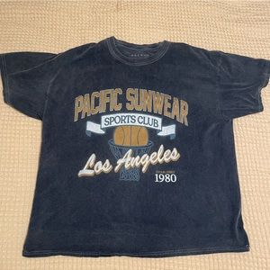 Pacific Sunwear Stone Washed Graphic T Shirt (Size Large)